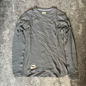 Tracksmith Fells waffle long sleeve wool thermal in grey